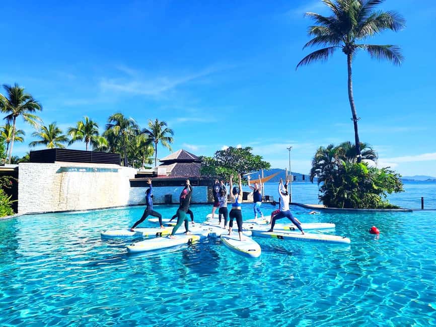 Kota Kinabalu: 5 Star Shangri-La Tanjung Aru Hotel SUP Yoga - Starting at the main pool by the lifeguard tower