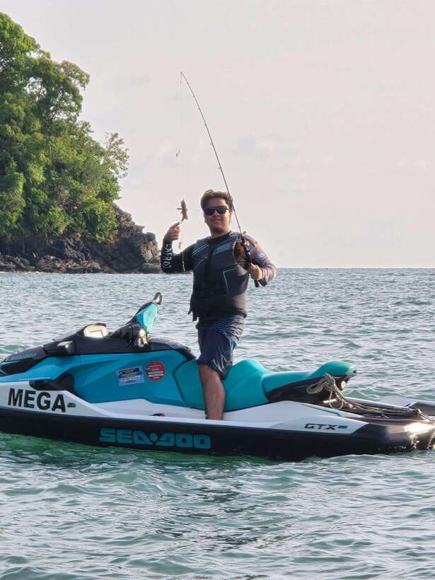 Langkawi: Jet Ski Fishing Tour with Guide - A secluded island swim breaks up the action
