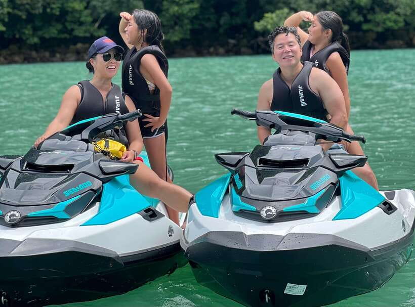 Langkawi Jet Ski Tour Dayang Bunting Free Drone Video - Limestone Cliffs, Coves, and the Fjord Eco Marine Park