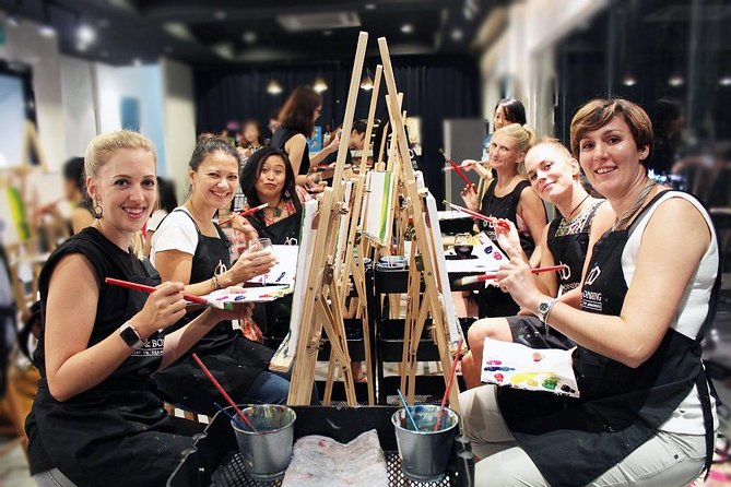 Sip & Paint Night - The First Minutes: Getting Comfortable With the Materials